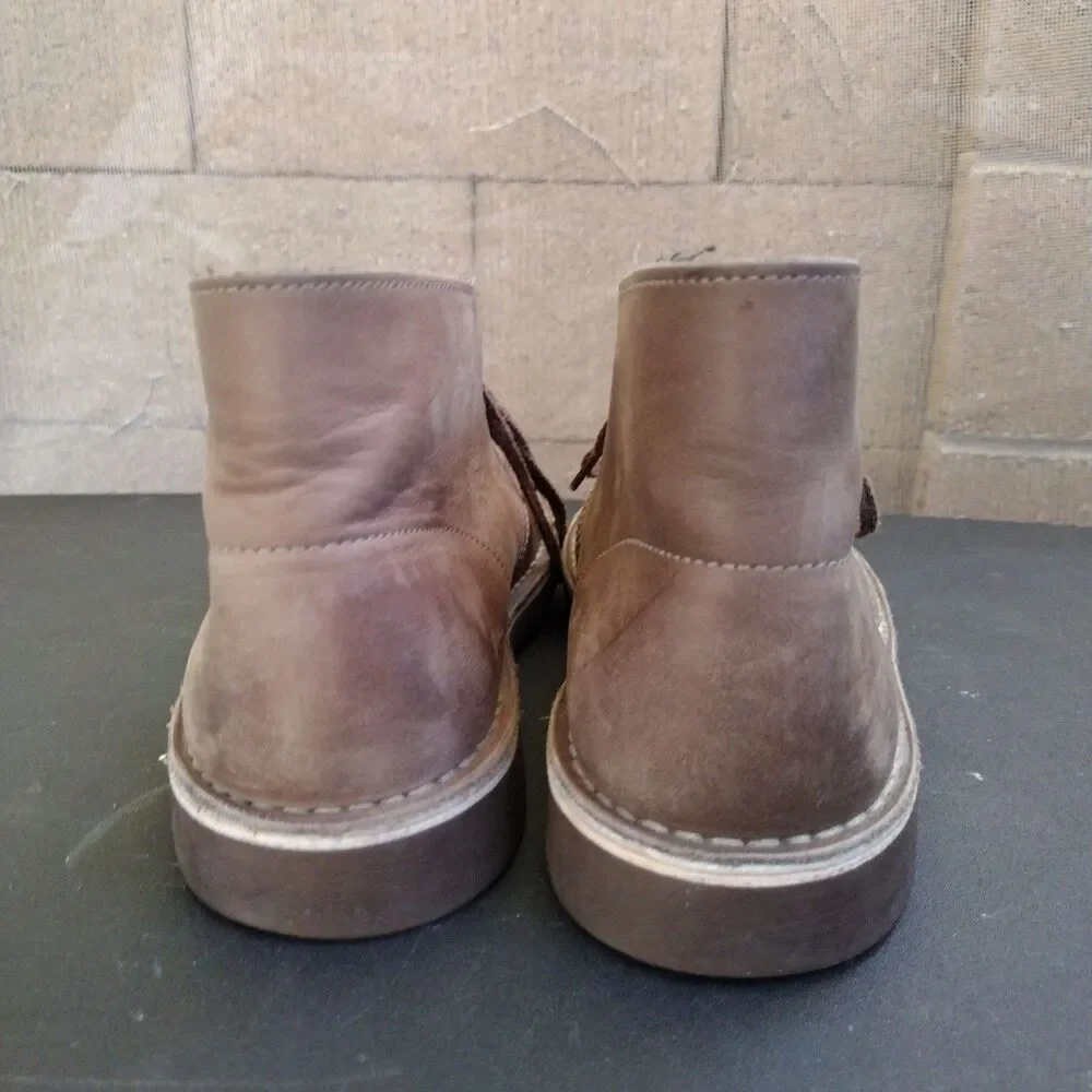 Clarks Chukka Boots Mens Sz 8 M Buschacre 2 Brown Leather Lace Up Ankle 15522